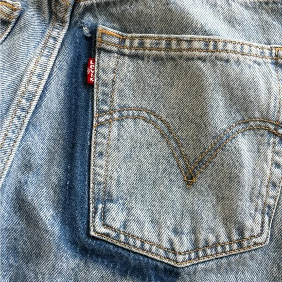 Levi’s Ribcage Straight Ankle Jeans Size 29 High Rise Distressed Raw Hem - Picture 11 of 12